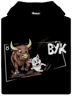 Mačací horoskop: Býk detská mikina klokanka Black