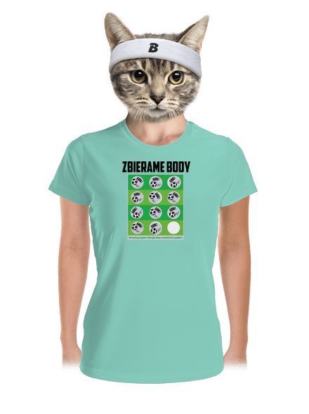 Zbierame body - futbal dámske športové tričko Mint Mal