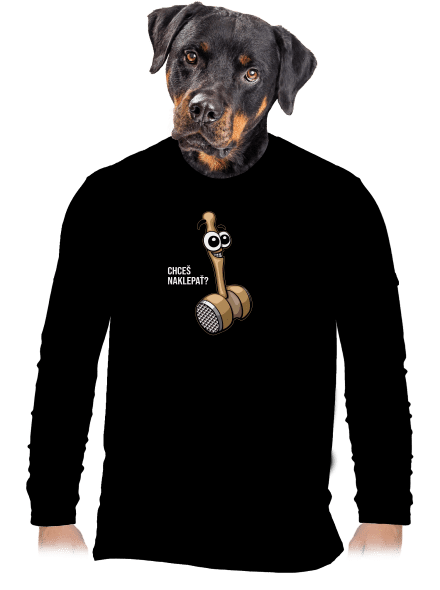 Chceš naklepať? pánske dlhý rukáv Black