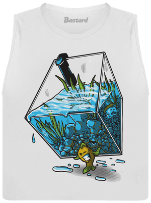 Migrujúca rybka dámske tielko voľné White