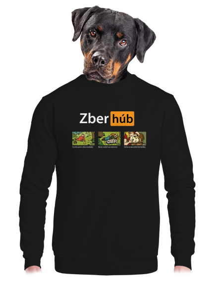 Zber húb unisex mikina bez kapucne Black