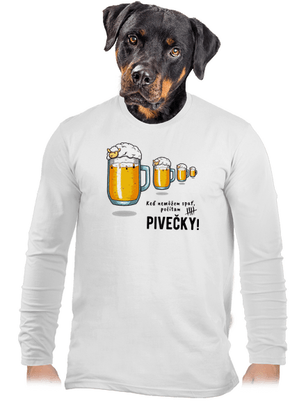 Pivečka pánske dlhý rukáv White