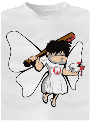 Zúbková víla pánske športové tričko White