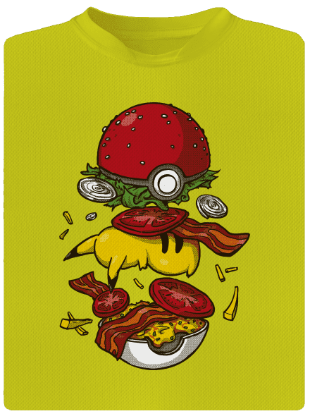 Pokémon burger detské športové tričko Neon Yellow