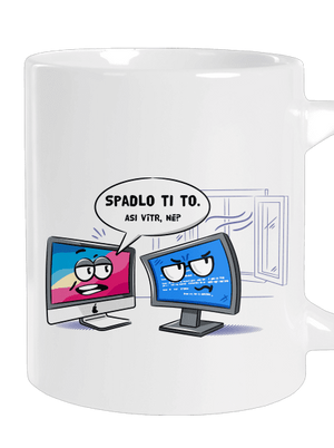 Mac vs. Windows veľký hrnček White