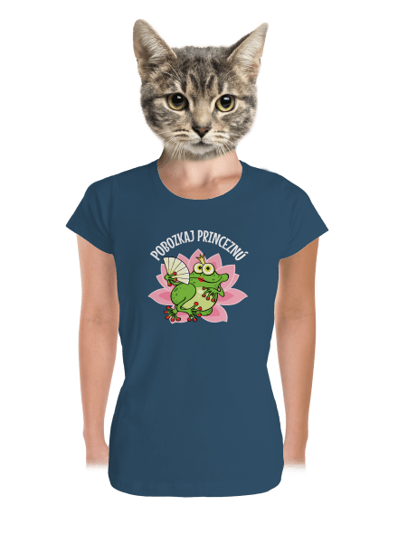 Pobozkaj princeznú a princa dámske tričko prémium Petrol Blue