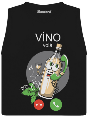 Biele víno volá dámske tielko voľné Black