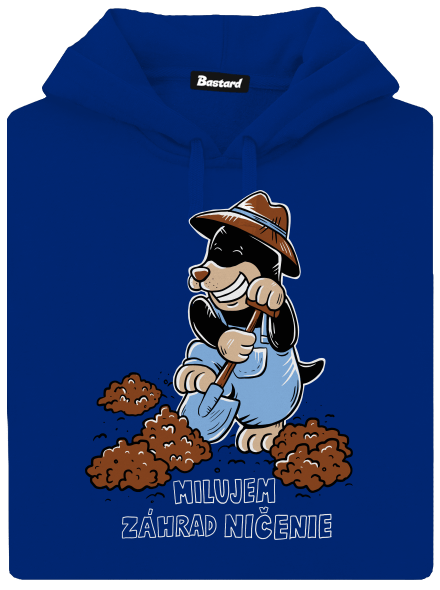 Krtko záhradník dámska mikina klokanka Royal Blue Mal