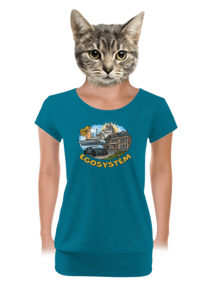 Egosystém dámske tričko s lemom Turquoise