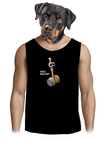 Chceš naklepať? pánske tielko Black