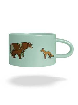 Vůl, pes a vulpes hrnček makronka Mint Macaron