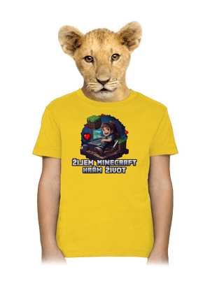 Žijem Minecraft detské tričko Gold