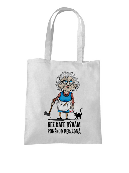 Neklidná bez kafe taška White