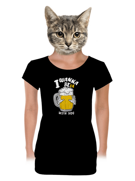 I wanna beer dámske tričko s lemom Black