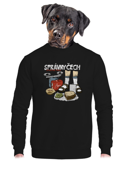 Správny Čech unisex mikina bez kapucne Black