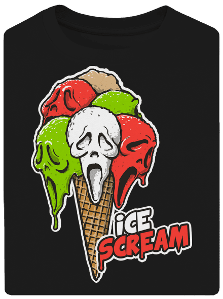 Ice Scream unisex tričko oversized Black