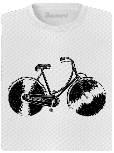 Gramofónový bicykel dámske športové tričko White