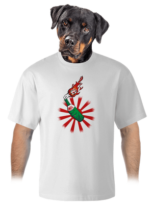 Kamikaze unisex tričko oversized White