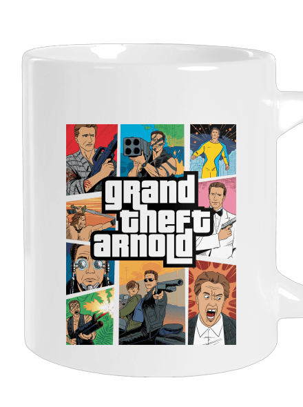 Grand Theft Arnold veľký hrnček White