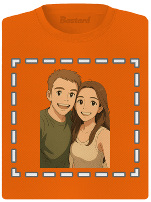 Ghibli efekt z vlastnej fotky dámske športové tričko Neon Orange