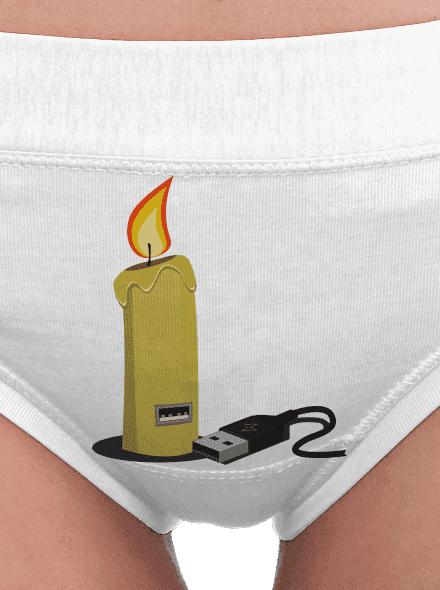 USB sviečka dámske nohavičky White