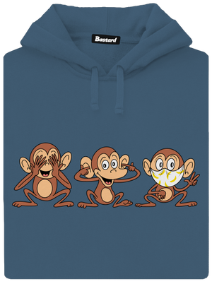 Opičky dámska mikina klokanka Denim