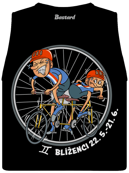 Cyklistický horoskop: Blíženci dámske tielko voľné Black