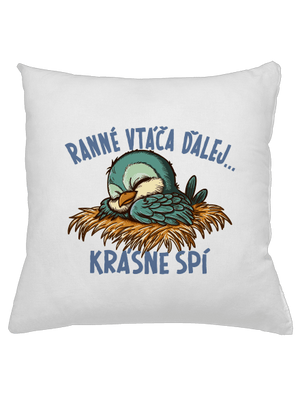 Ranné vtáča spí vankúš White