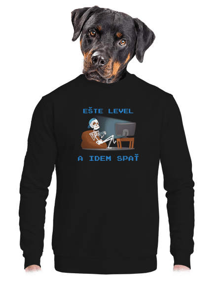 Ešte level unisex mikina bez kapucne Black