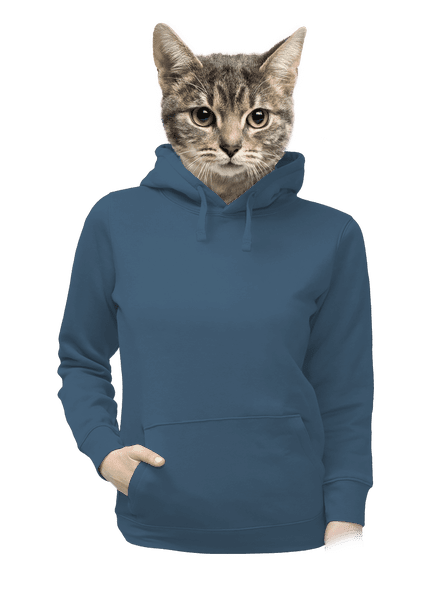 Bez potlače dámska mikina klokanka Denim