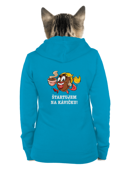Štartujem na kávičke dámska mikina na zips Blue Atol