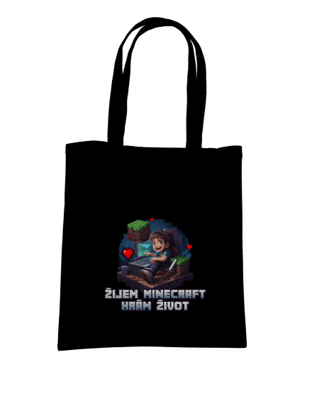 Žijem Minecraft taška Black