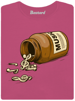 Music Pills dámske tričko s lemom Magenta