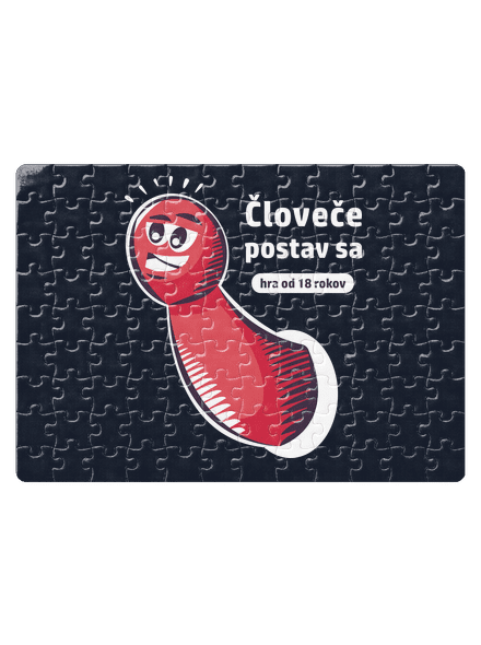 Človeče postav sa puzzle White
