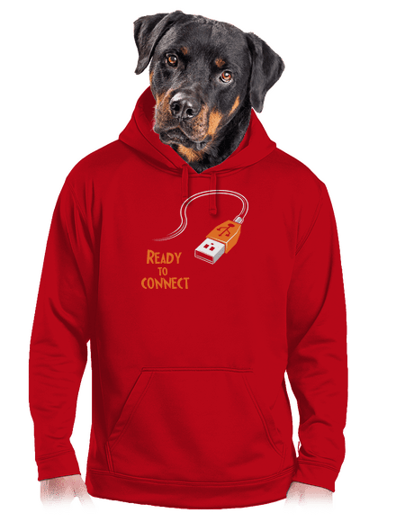 USB pripojenie pánska mikina klokanka Red