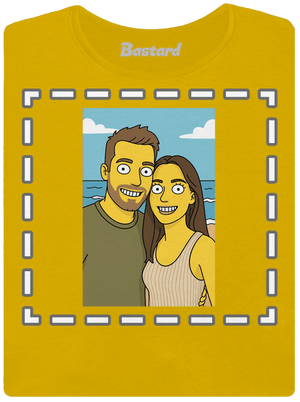 Simpsonovi z vlastnej fotky dámske tričko Yellow