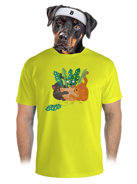 Škrabancový súboj pánske športové tričko Neon Yellow