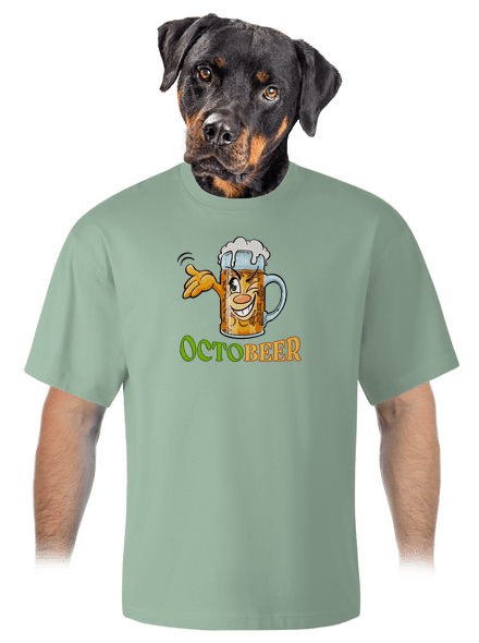 Octobeer unisex tričko oversized Sage