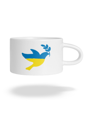 Ukrajina - Holubica obrys hrnček makronka White