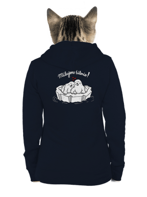 Milujem túlenie dámska mikina na zips Navy Mal