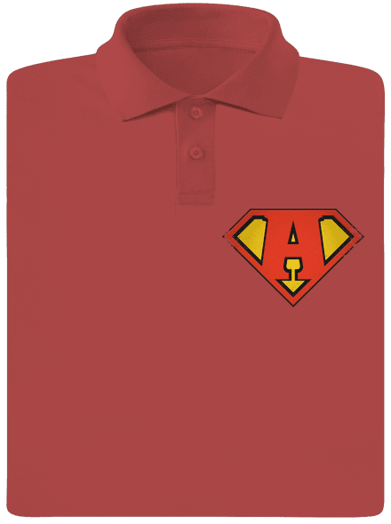 Som superhrdina pánska polokošeľa Burgundy