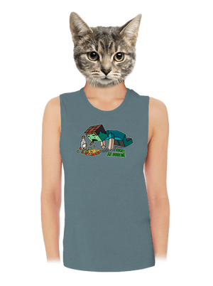 Kocky sú hodené dámske tielko voľné Heather Deep Teal