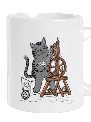 Mačka pradie veľký hrnček White