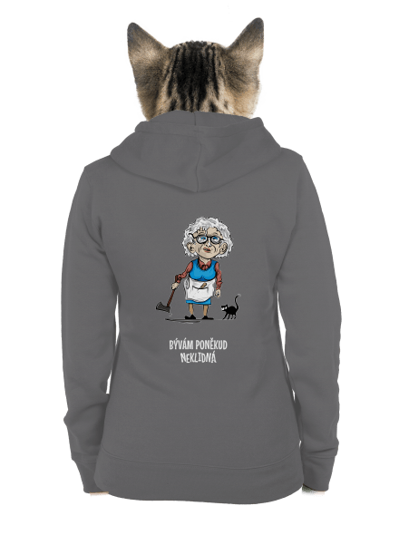 Neklidná - vlastný text dámska mikina na zips Steel Gray