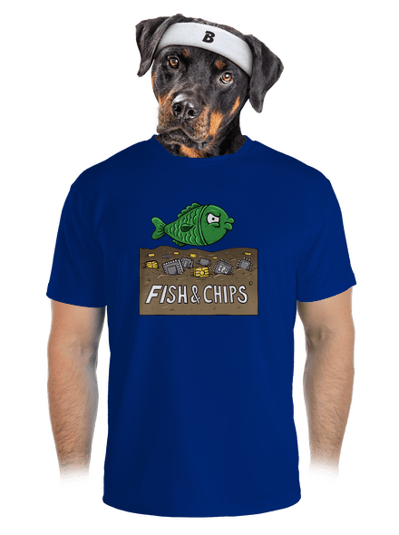 Fish and IT chips pánske športové tričko Royal Blue Mal