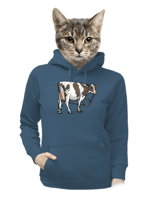 Cow drink dámska mikina klokanka Denim