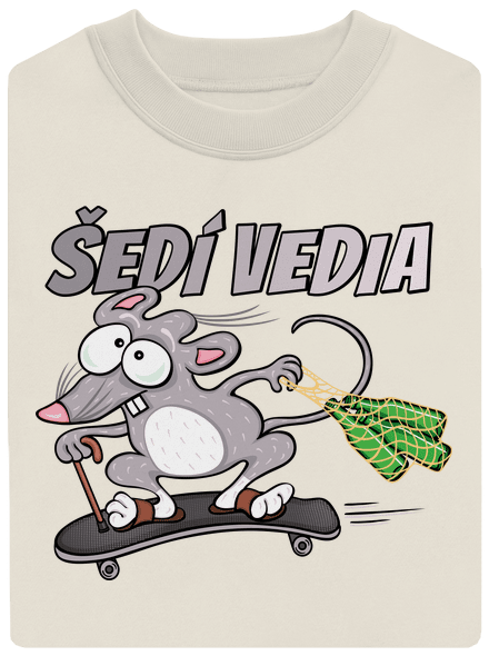 Šedí vedia - myšiak unisex mikina bez kapucne Off White