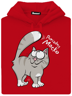 Macko a Micka pánska mikina klokanka Red