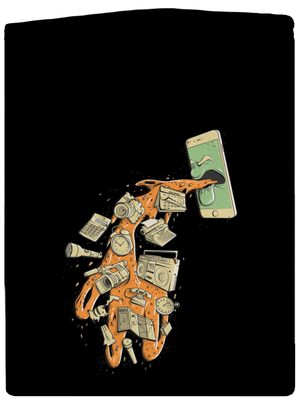 Digitálna kocovina pánska mikina na zips Black