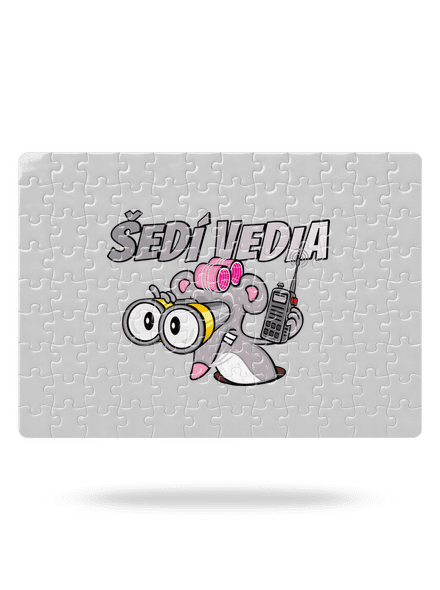 Šedí vedia - myš puzzle White